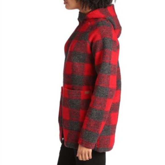 Woolrich Chilly Days Wool Blend Plaid Hooded Barn Coat Jacket Size Large New - Picture 5 of 14